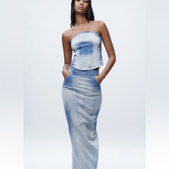 Denim skirt with matching top 2 piece set - Picture 2 of 5